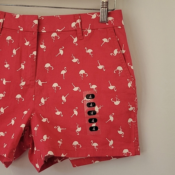 Elle Hot Pink Shorts with White Flamingo Print Size 4 - Picture 8 of 15